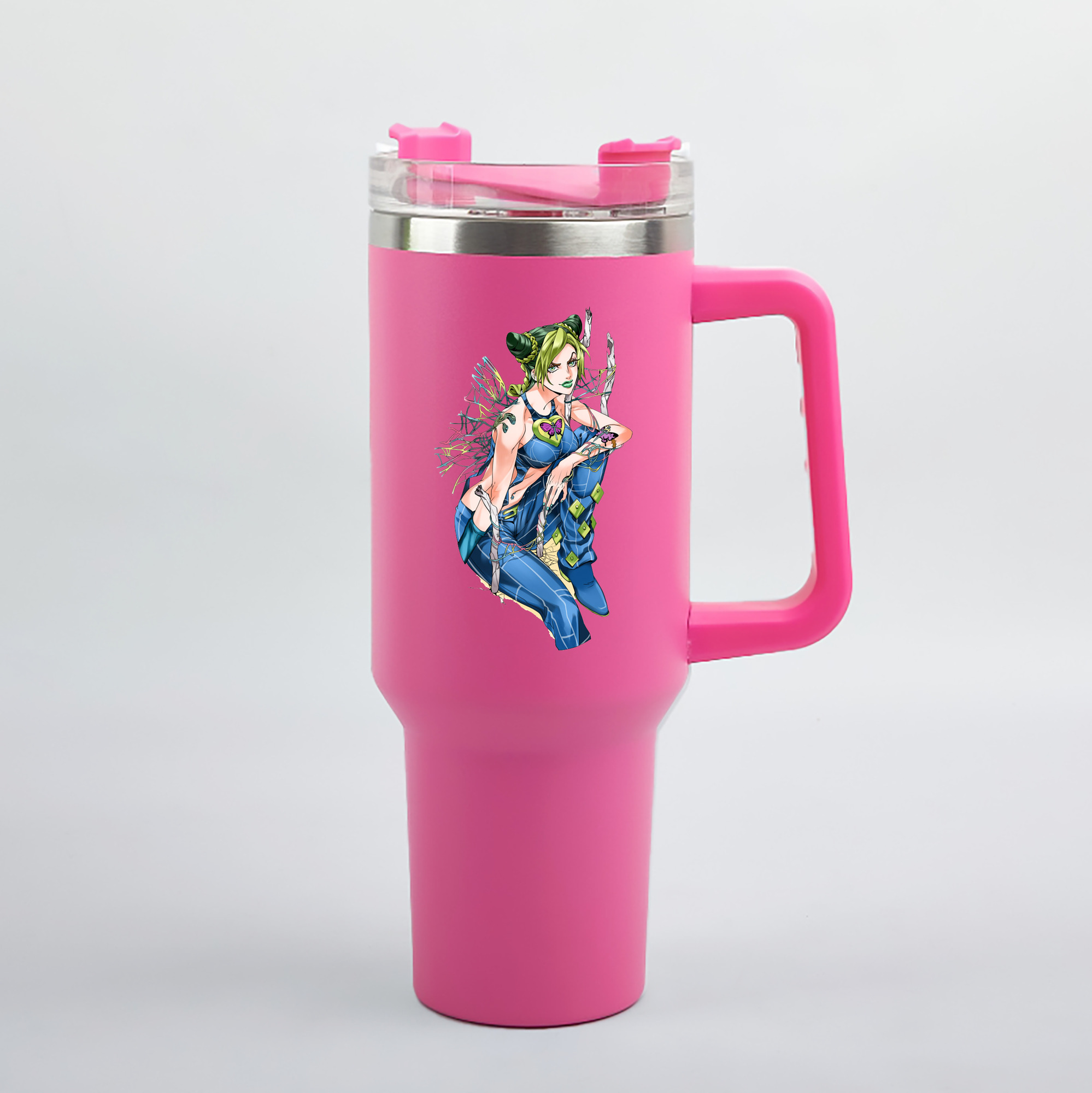 （画像用） "ジョジョの奇妙な冒険 くうじょう ジョリーン JoJo's Bizarre Adventure Jolyne Cujoh " 1200mL車用タンブラー（カラープリント）